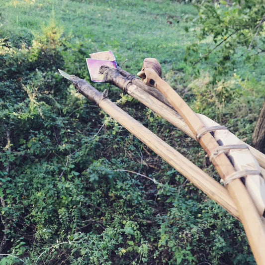 Atlatl spear with spear head.